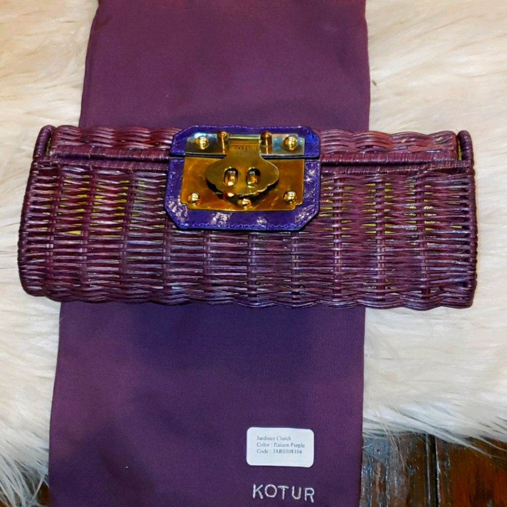 Vintage KOTUR Raisin‎ Purple Jardines Clutch